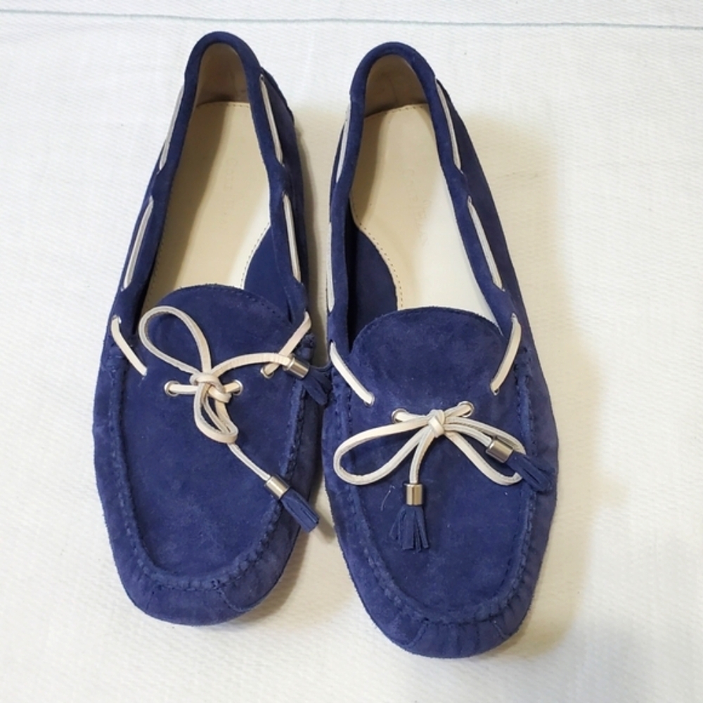 Cole Haan Cobalt Blue Suede Moccasin Driving Loafers Mens 11